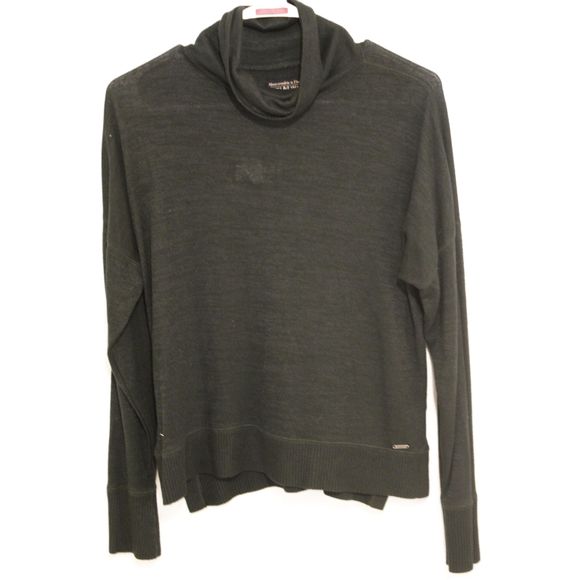 Abercrombie & Fitch Soft AF Cozy Green Long Sleeve Cowl Neck Sweater Size Medium - Picture 1 of 6